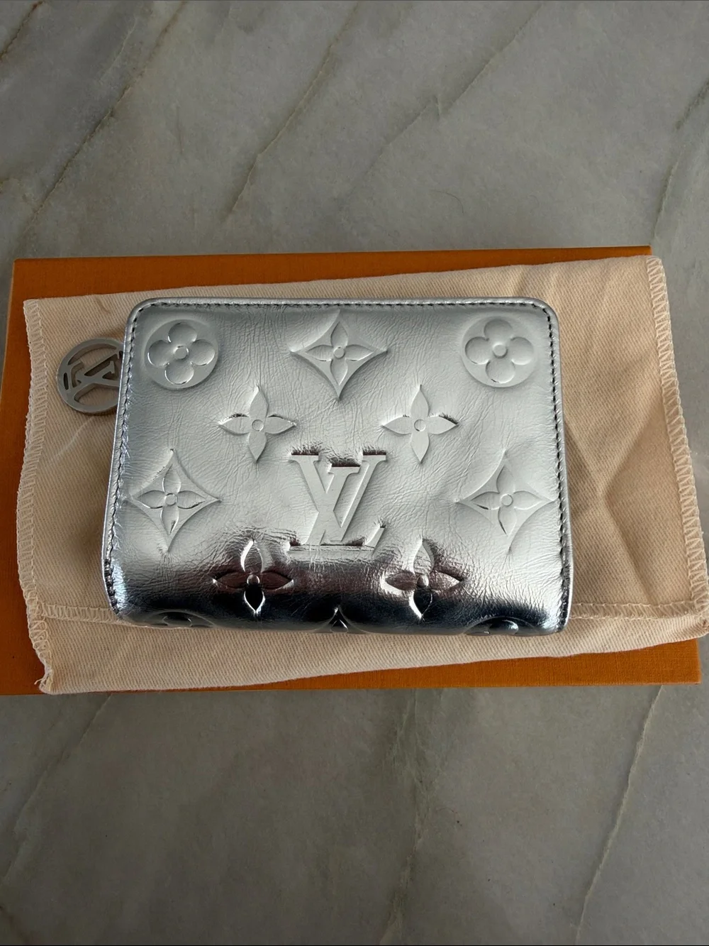Louis Vuitton Silver Japan exclusive Lou Coussin Compact Wallet
